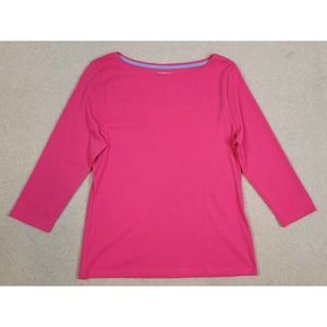 EUC!! The Talbots Tee Hot Pink Petite Large PL